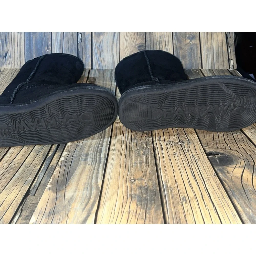 BearPaw‎ Black Youth Girl Suede Upper Wool Blend Winter Boot Size US 3